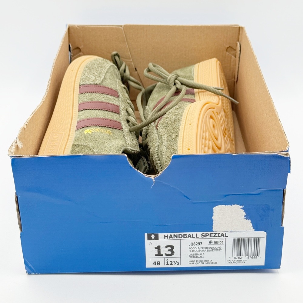 Adidas Handball Spezial Size 13 Mens Focus Olive Gum JQ8297 - NEW - Picture 2 of 10